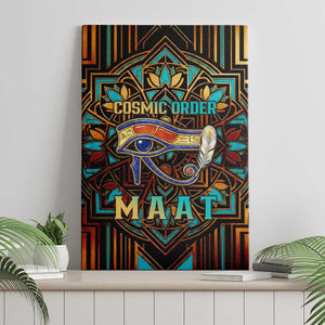 Ma’at Eye of Horus Canvas Wall Art Egyptian Feather Celebrating Truth