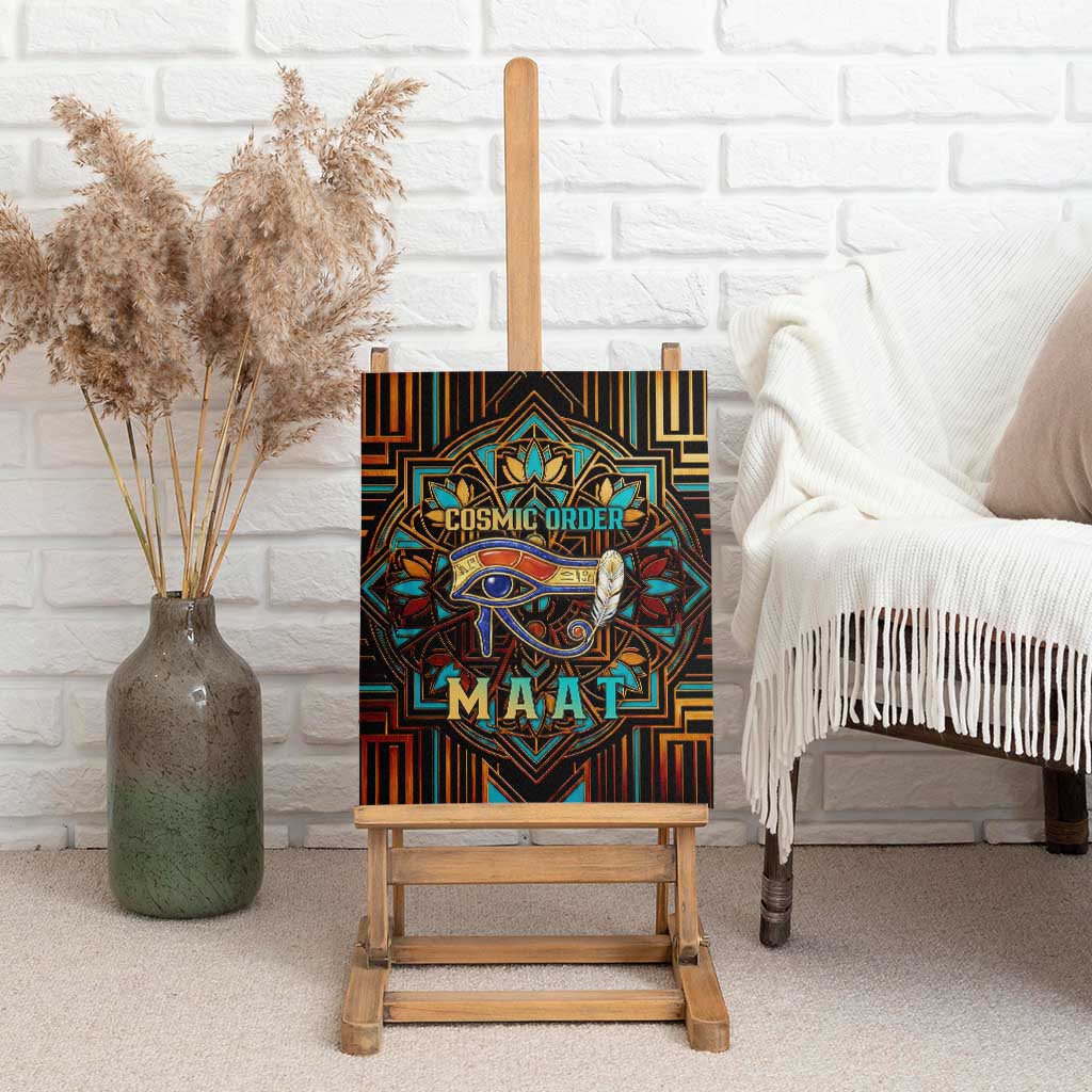 Ma’at Eye of Horus Canvas Wall Art Egyptian Feather Celebrating Truth