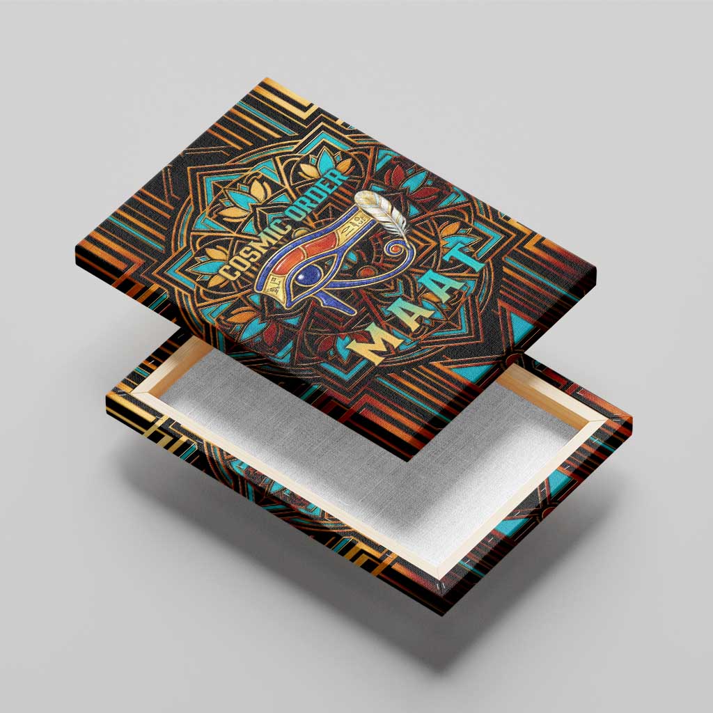 Ma’at Eye of Horus Canvas Wall Art Egyptian Feather Celebrating Truth
