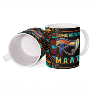 Ma’at Eye of Horus Ceramic Mug Egyptian Feather Celebrating Truth