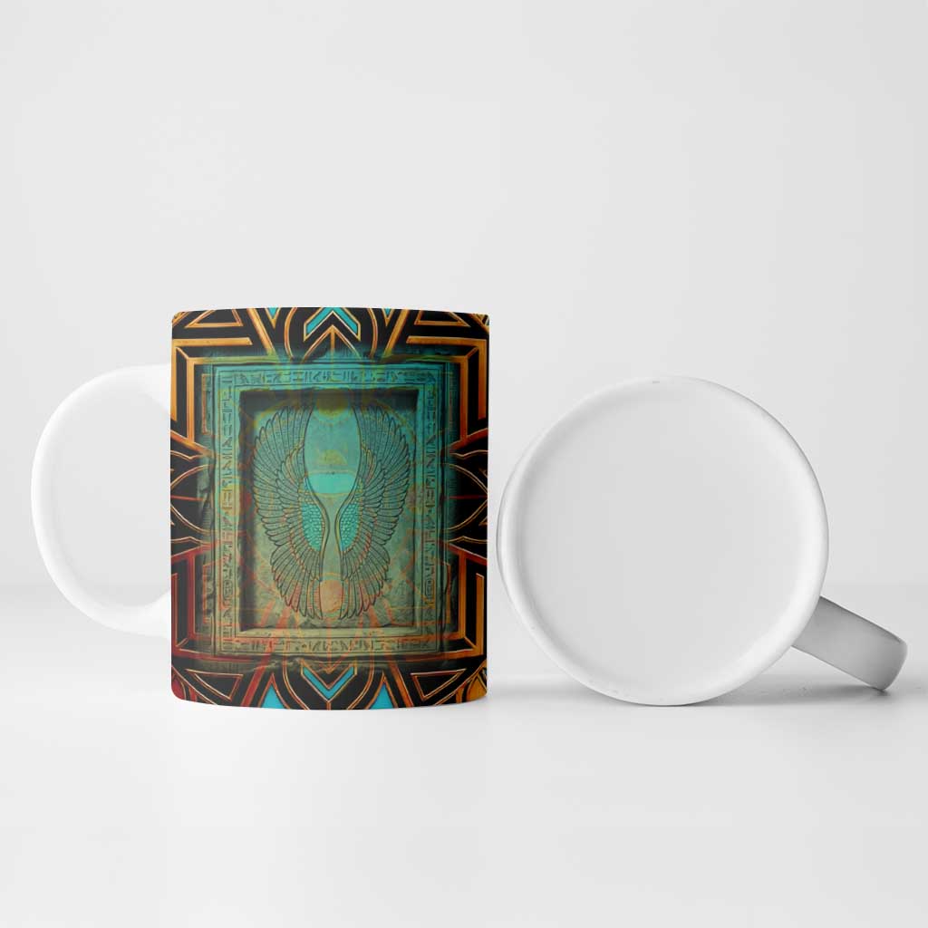 Ma’at Eye of Horus Ceramic Mug Egyptian Feather Celebrating Truth