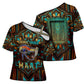 Ma’at Eye of Horus Cross Shoulder Shirt Egyptian Feather Celebrating Truth