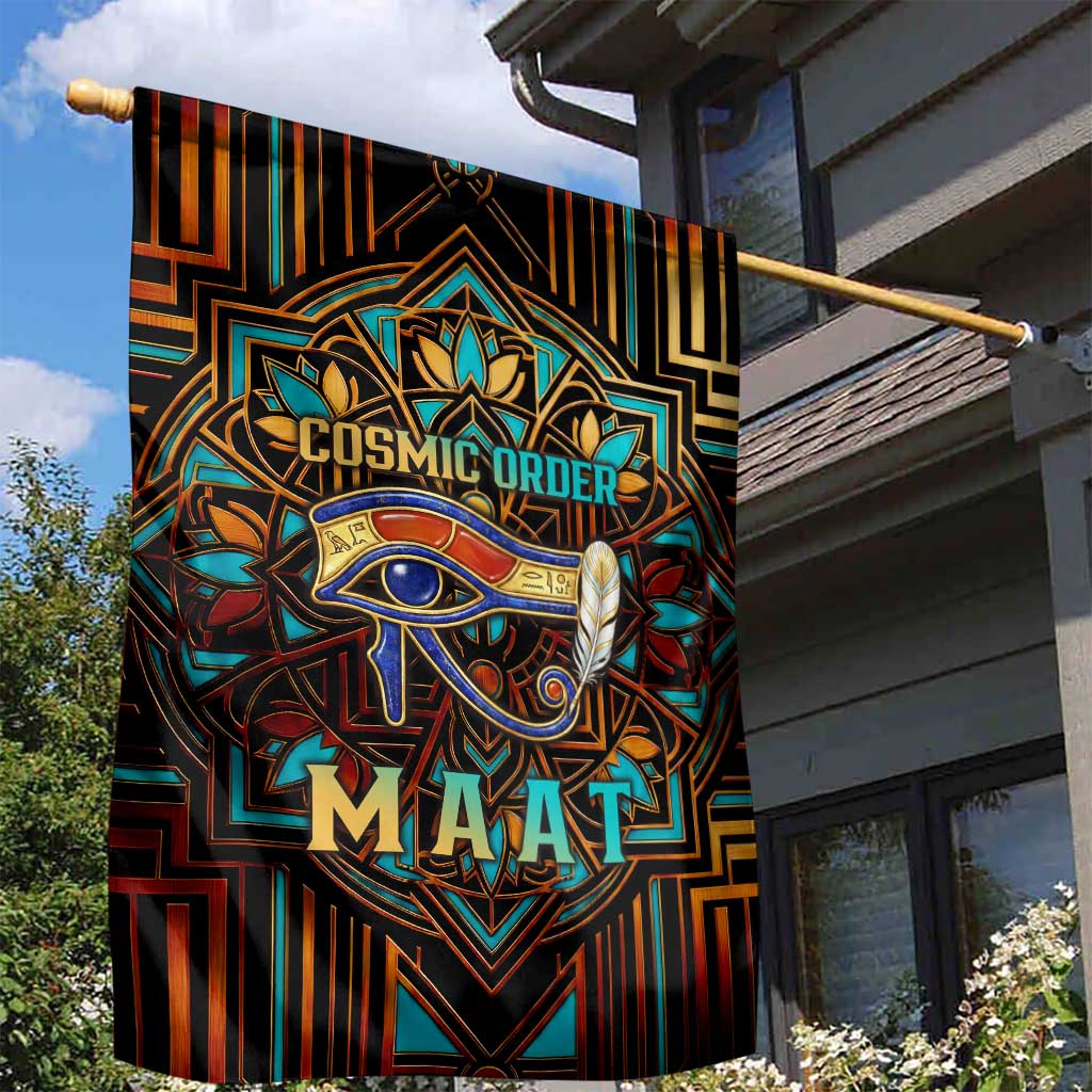 Ma’at Eye of Horus Garden Flag Egyptian Feather Celebrating Truth