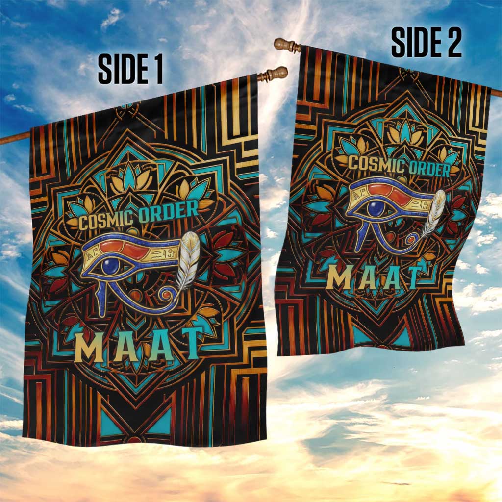 Ma’at Eye of Horus Garden Flag Egyptian Feather Celebrating Truth