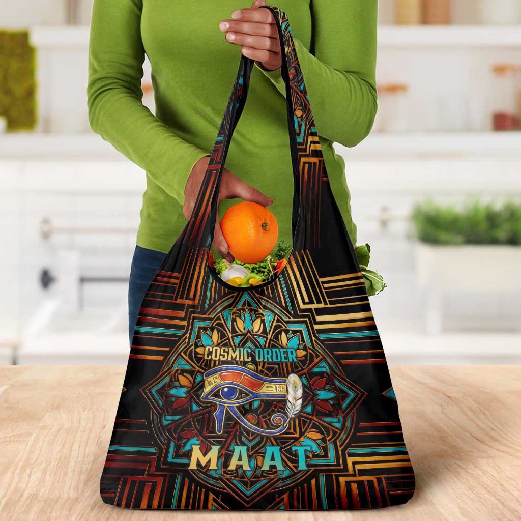 Ma’at Eye of Horus Grocery Bag Egyptian Feather Celebrating Truth
