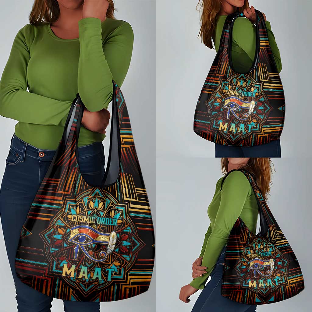 Ma’at Eye of Horus Grocery Bag Egyptian Feather Celebrating Truth