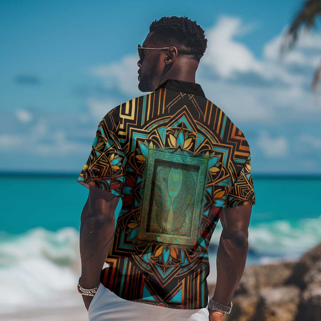 Ma’at Eye of Horus Hawaiian Shirt Egyptian Feather Celebrating Truth