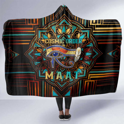 Ma’at Eye of Horus Hooded Blanket Egyptian Feather Celebrating Truth
