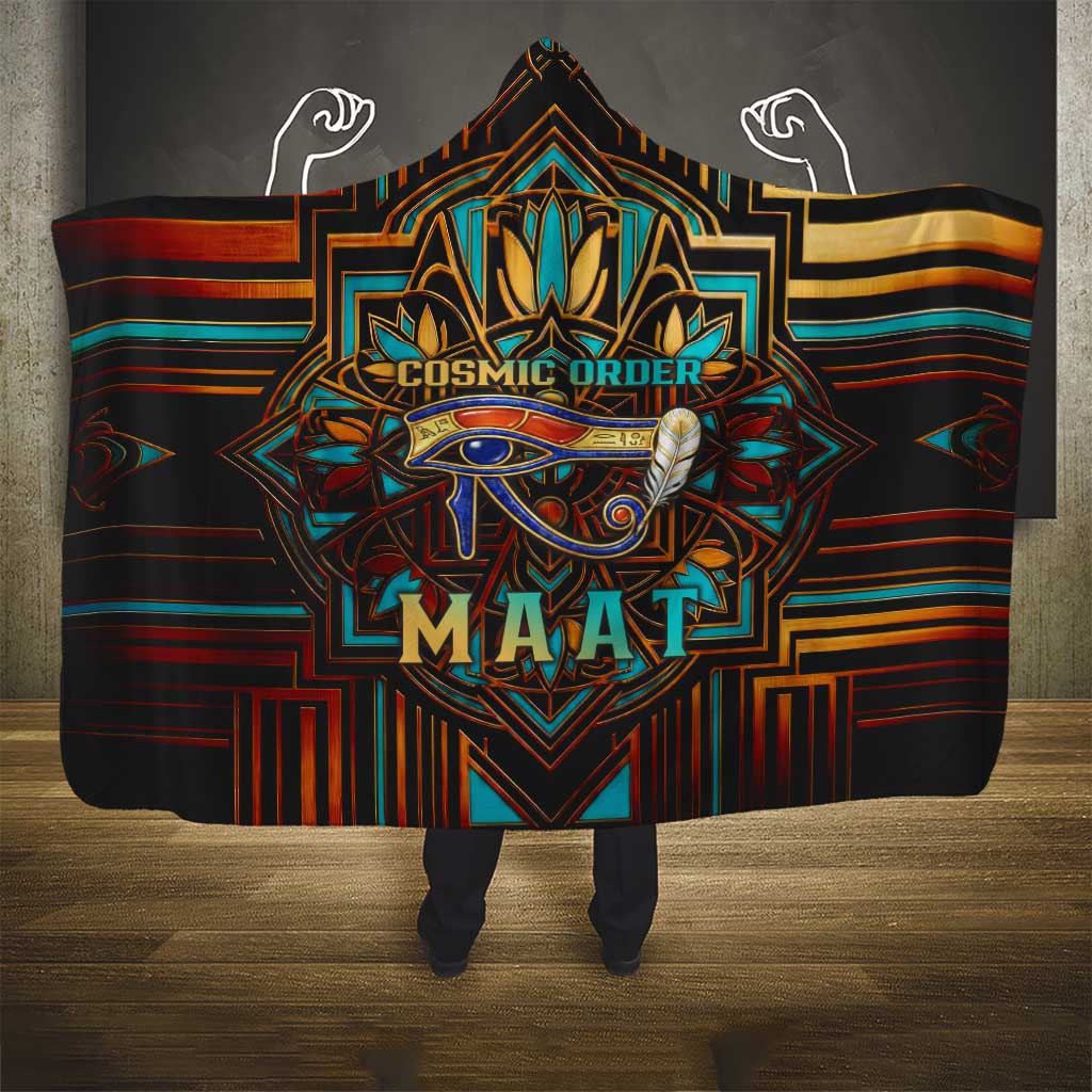Ma’at Eye of Horus Hooded Blanket Egyptian Feather Celebrating Truth