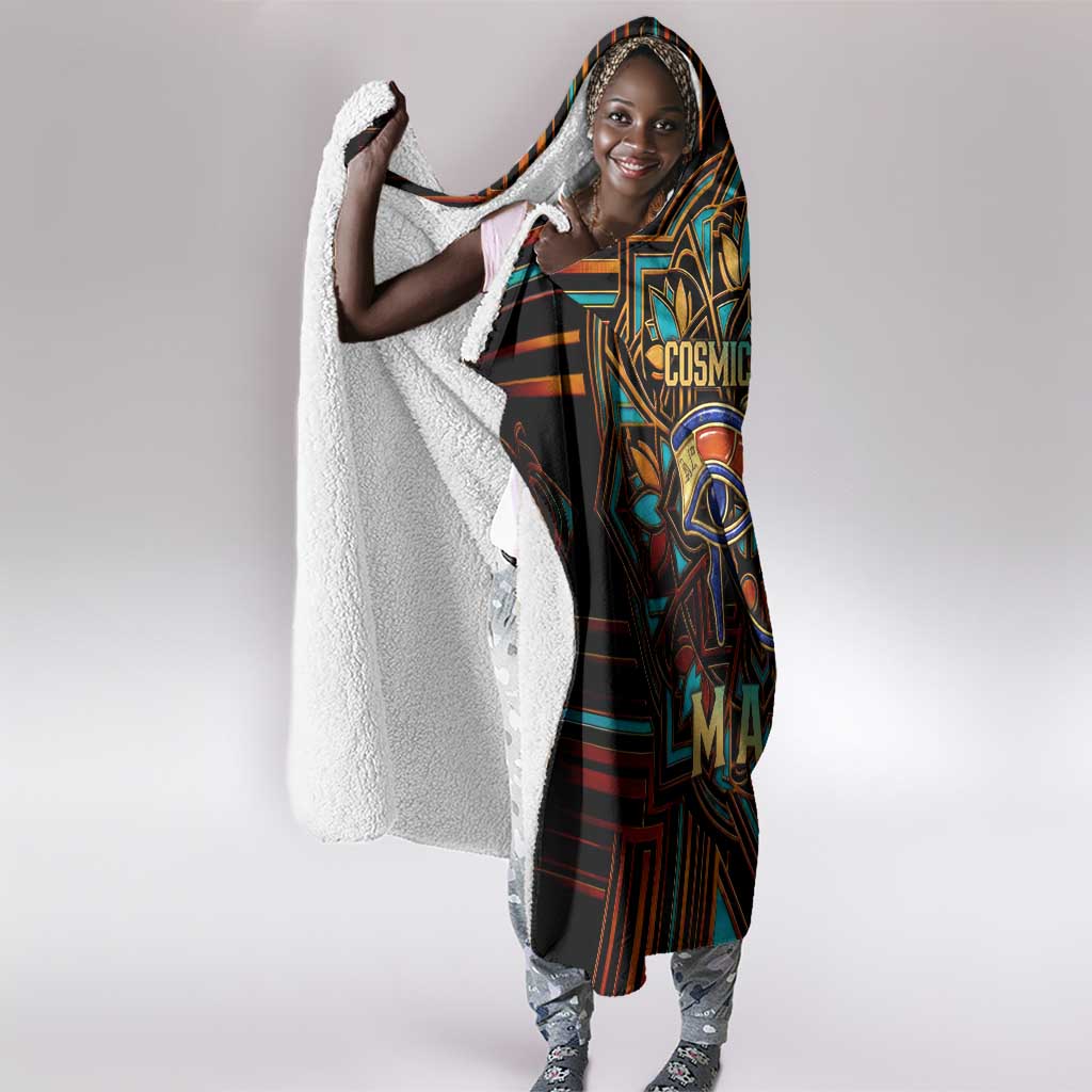 Ma’at Eye of Horus Hooded Blanket Egyptian Feather Celebrating Truth