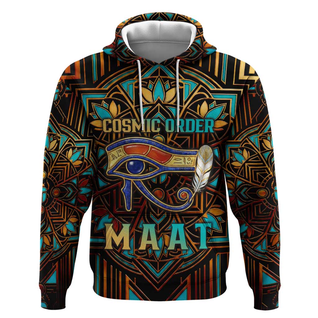 Ma’at Eye of Horus Hoodie Egyptian Feather Celebrating Truth