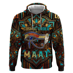Ma’at Eye of Horus Hoodie Egyptian Feather Celebrating Truth