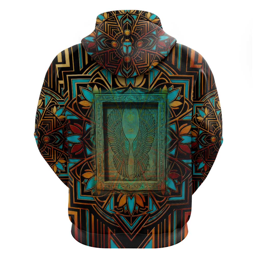 Ma’at Eye of Horus Hoodie Egyptian Feather Celebrating Truth
