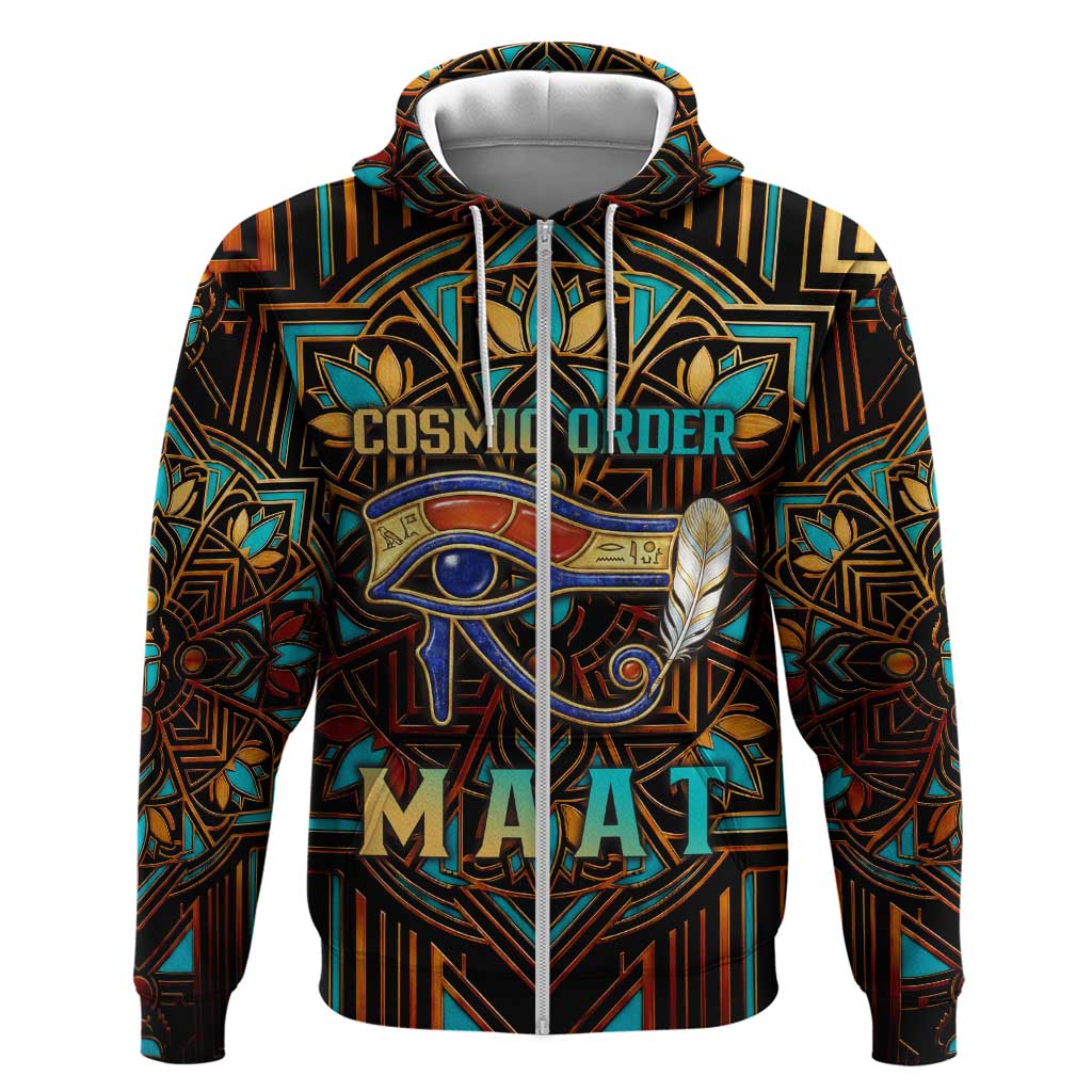 Ma’at Eye of Horus Hoodie Egyptian Feather Celebrating Truth