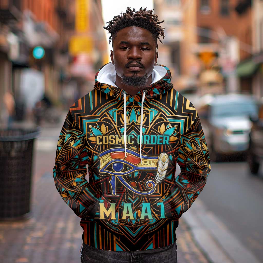Ma’at Eye of Horus Hoodie Egyptian Feather Celebrating Truth