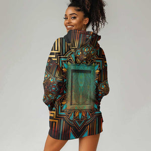 Ma’at Eye of Horus Hoodie Dress Egyptian Feather Celebrating Truth