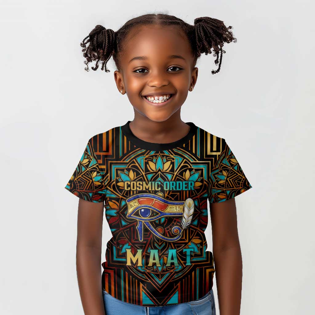 Ma’at Eye of Horus Kid T shirt Egyptian Feather Celebrating Truth