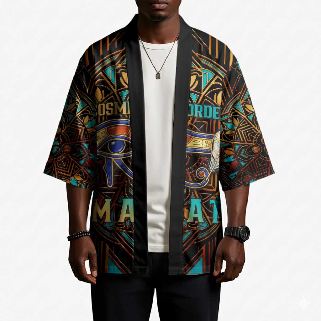 Ma’at Eye of Horus Kimono Egyptian Feather Celebrating Truth