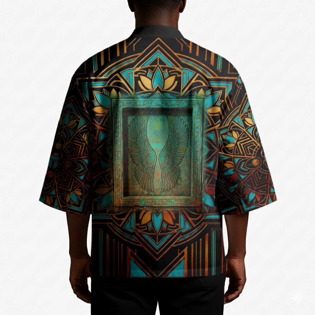 Ma’at Eye of Horus Kimono Egyptian Feather Celebrating Truth