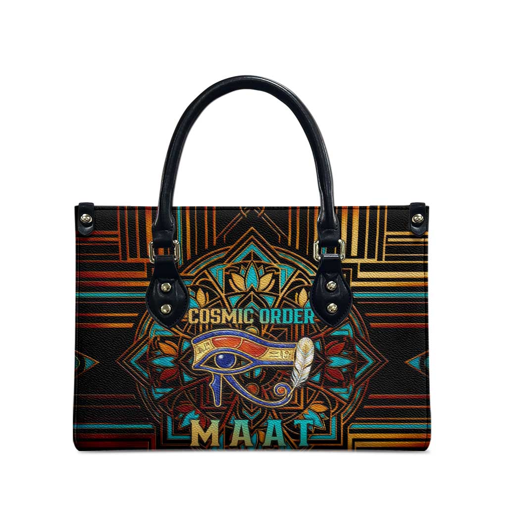 Ma’at Eye of Horus Leather Bag Egyptian Feather Celebrating Truth