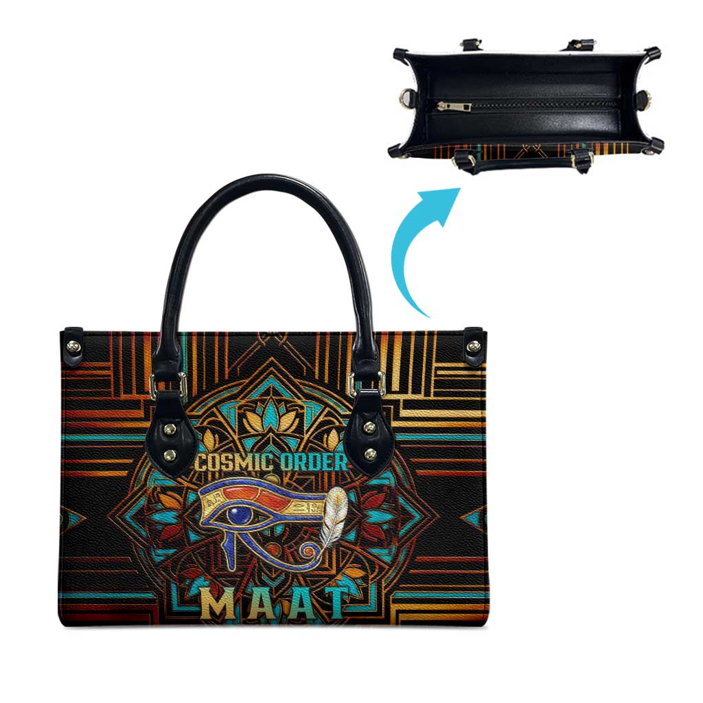 Ma’at Eye of Horus Leather Bag Egyptian Feather Celebrating Truth