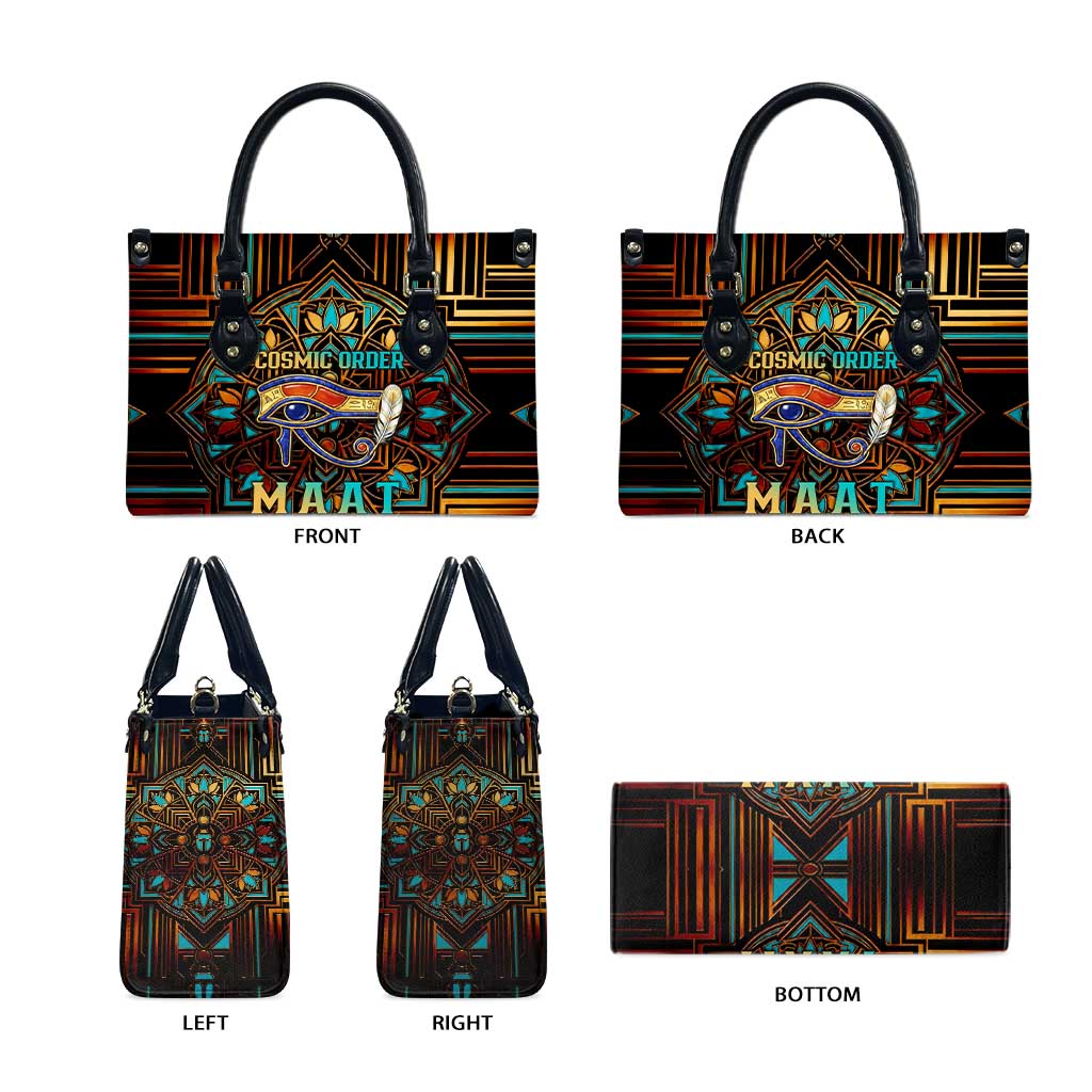 Ma’at Eye of Horus Leather Bag Egyptian Feather Celebrating Truth