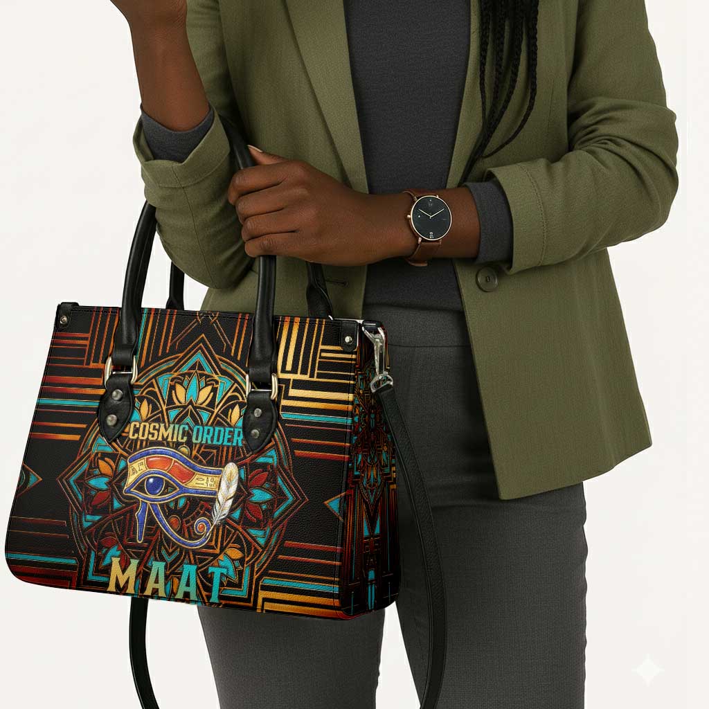 Ma’at Eye of Horus Leather Bag Egyptian Feather Celebrating Truth