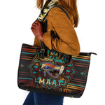 Ma’at Eye of Horus Leather Tote Bag Egyptian Feather Celebrating Truth