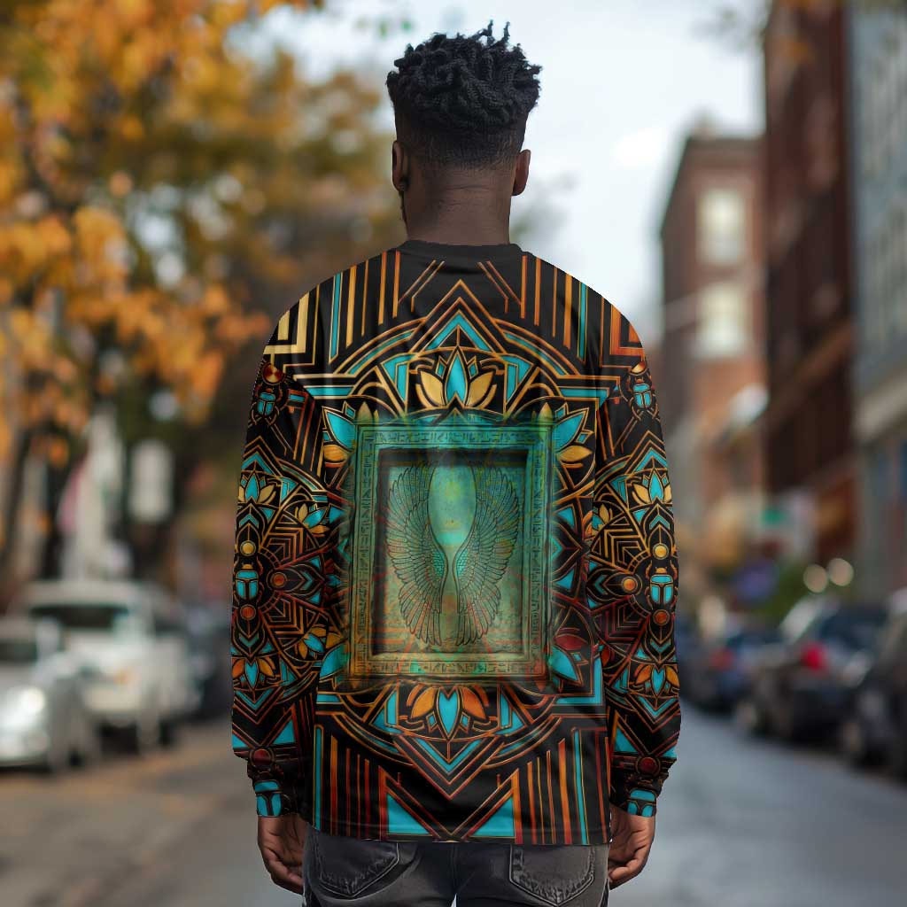Ma’at Eye of Horus Long Sleeve Shirt Egyptian Feather Celebrating Truth
