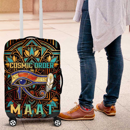 Ma’at Eye of Horus Luggage Cover Egyptian Feather Celebrating Truth
