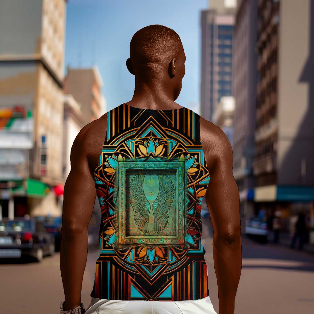 Ma’at Eye of Horus Men Tank Top Egyptian Feather Celebrating Truth