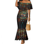Ma’at Eye of Horus Mermaid Dress Egyptian Feather Celebrating Truth