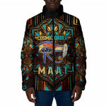 Ma’at Eye of Horus Padded Jacket Egyptian Feather Celebrating Truth