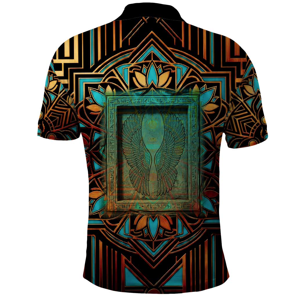 Ma’at Eye of Horus Polo Shirt Egyptian Feather Celebrating Truth