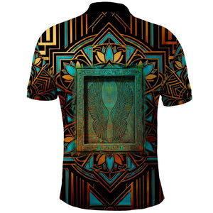 Ma’at Eye of Horus Polo Shirt Egyptian Feather Celebrating Truth