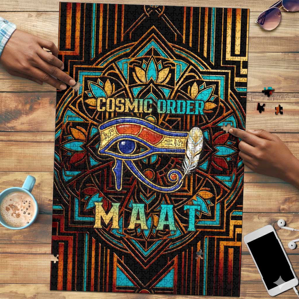 Ma’at Eye of Horus Puzzle Egyptian Feather Celebrating Truth