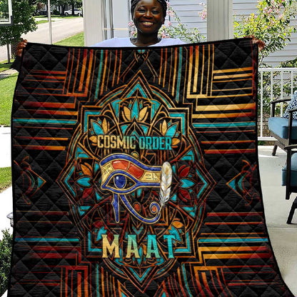 Ma’at Eye of Horus Quilt Egyptian Feather Celebrating Truth