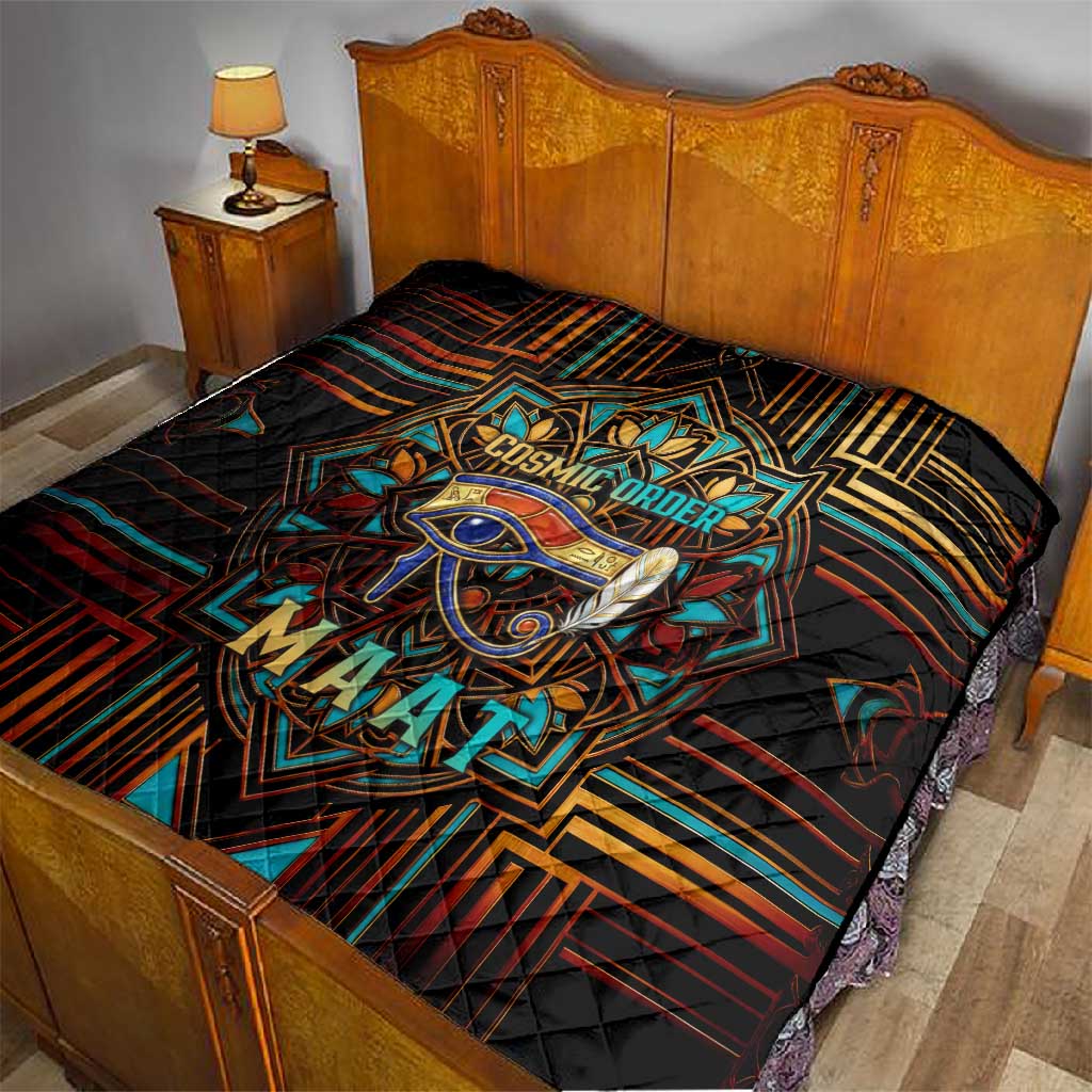 Ma’at Eye of Horus Quilt Egyptian Feather Celebrating Truth