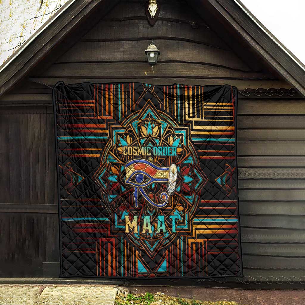 Ma’at Eye of Horus Quilt Egyptian Feather Celebrating Truth