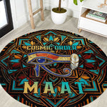 Ma’at Eye of Horus Round Carpet Egyptian Feather Celebrating Truth