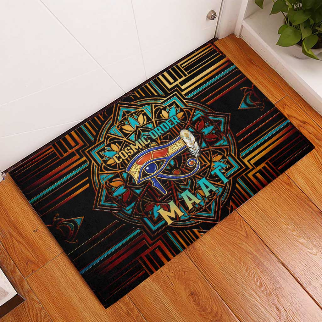 Ma’at Eye of Horus Rubber Doormat Egyptian Feather Celebrating Truth