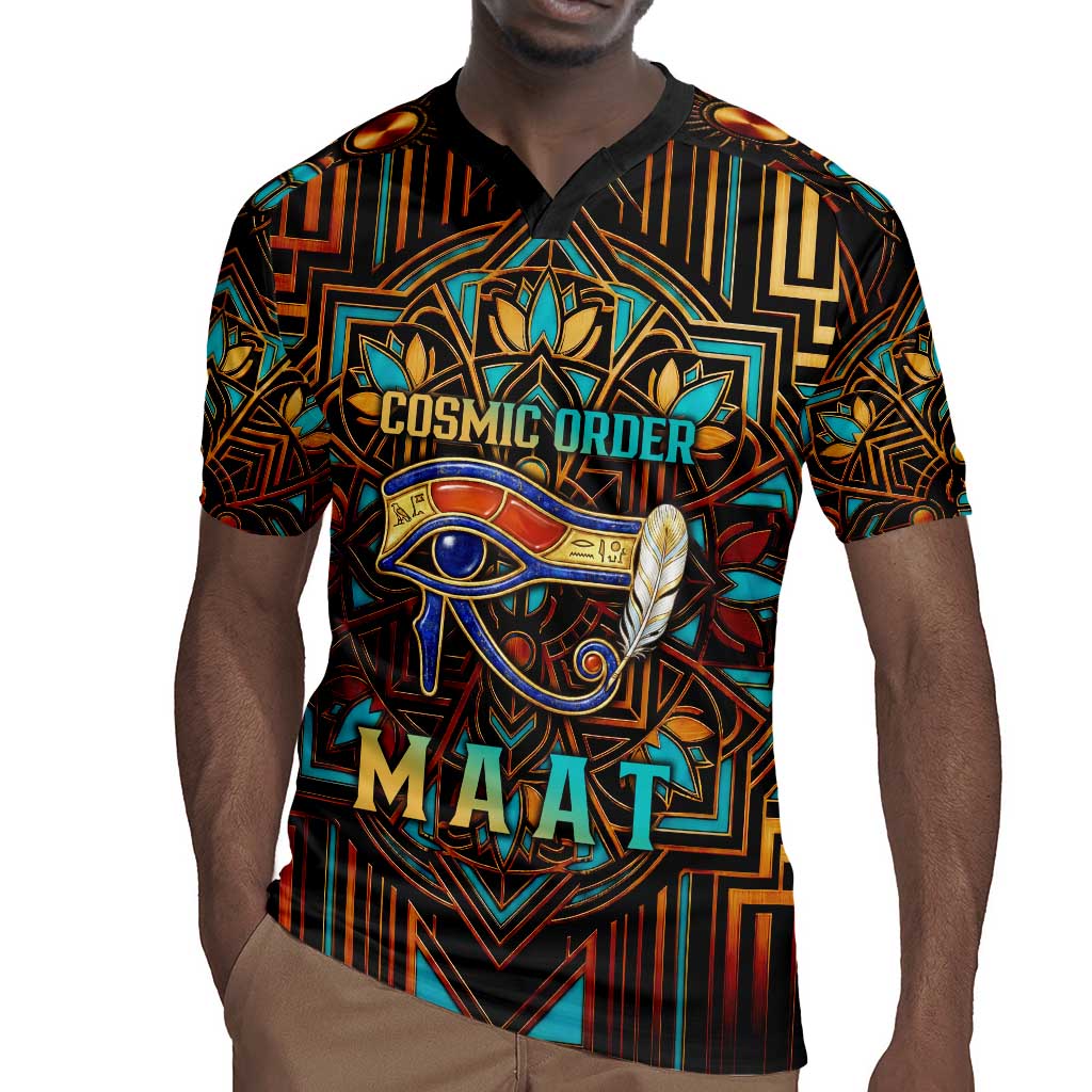 Ma’at Eye of Horus Rugby Jersey Egyptian Feather Celebrating Truth