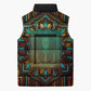 Ma’at Eye of Horus Sleeveless Puffer Jacket Egyptian Feather Celebrating Truth