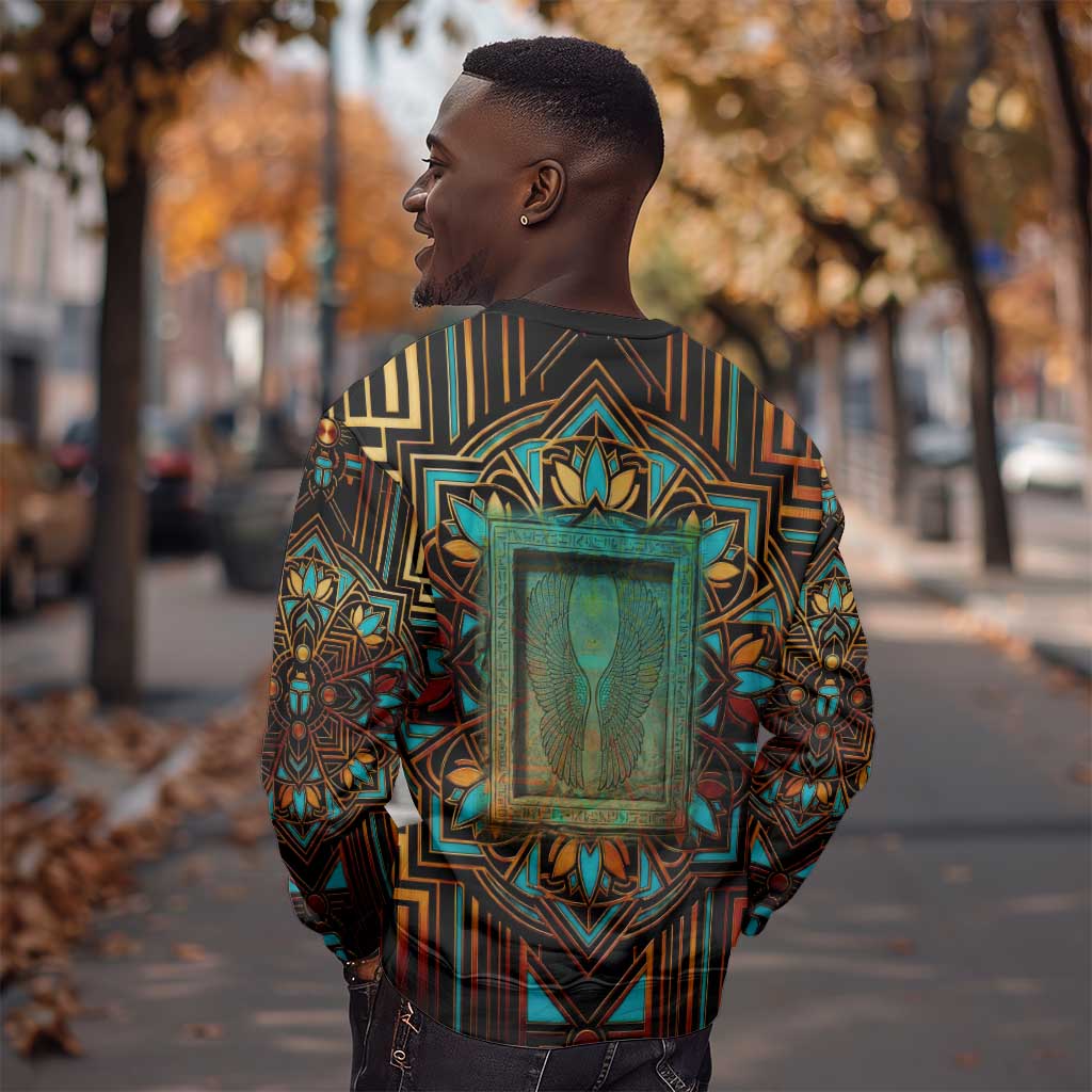 Ma’at Eye of Horus Sweatshirt Egyptian Feather Celebrating Truth