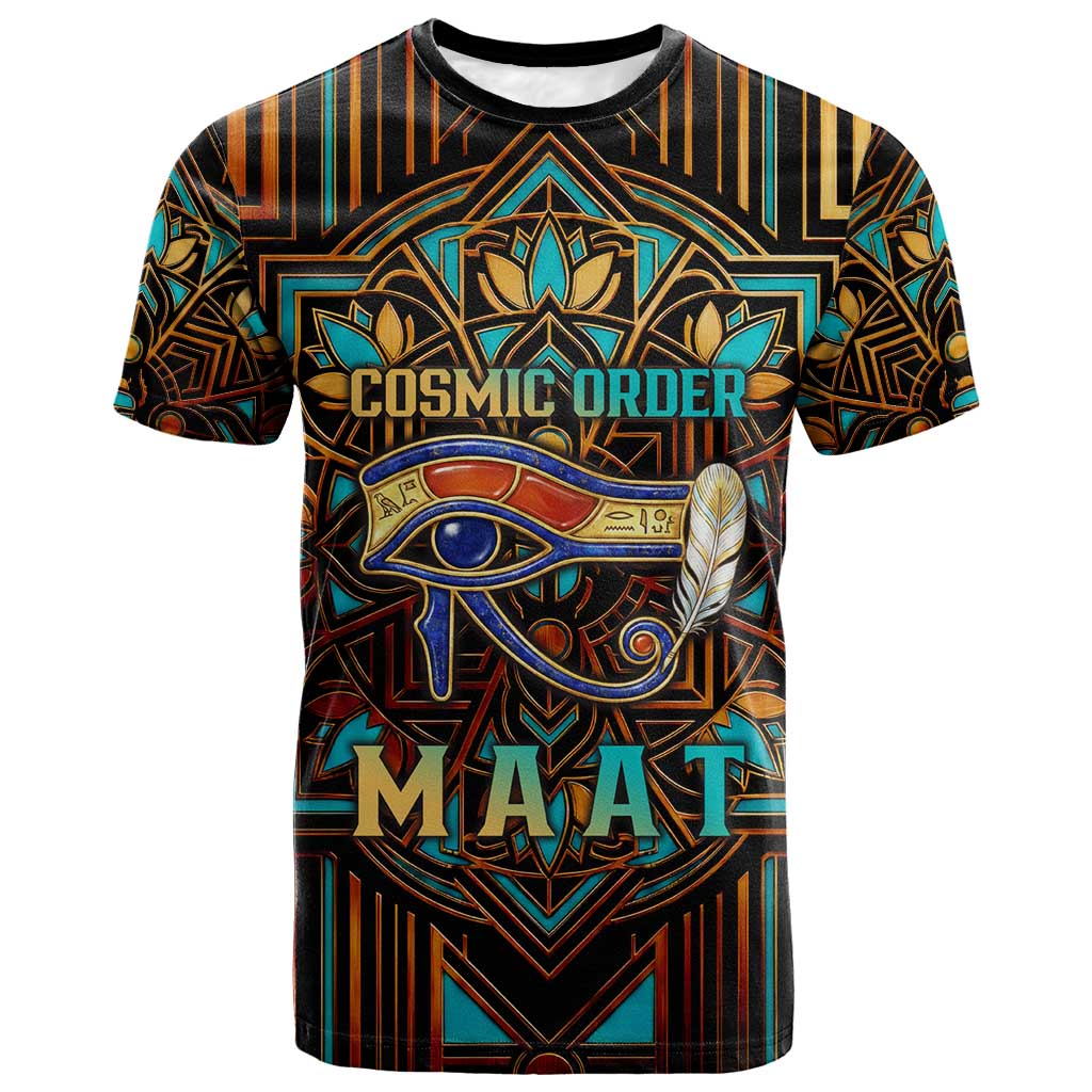 Ma’at Eye of Horus T shirt Egyptian Feather Celebrating Truth
