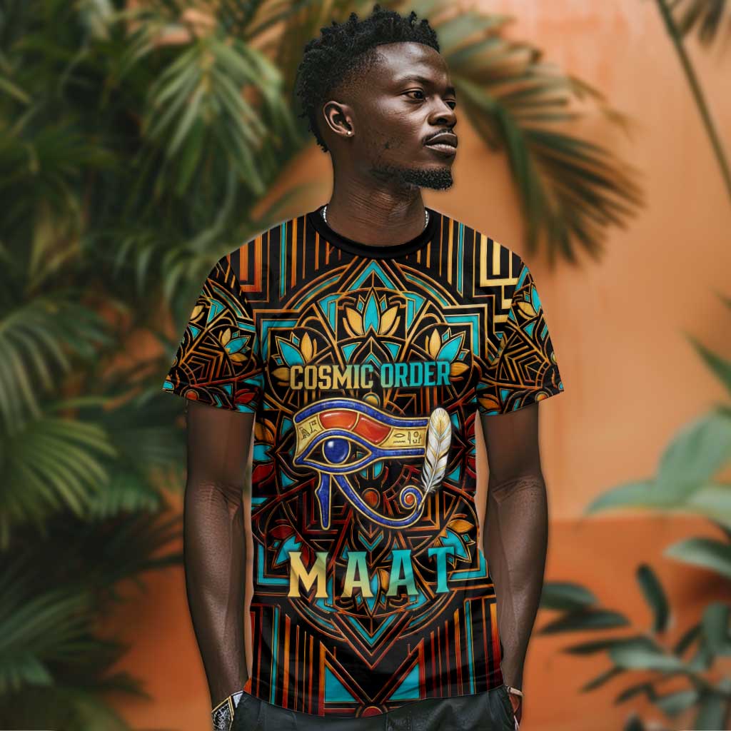 Ma’at Eye of Horus T shirt Egyptian Feather Celebrating Truth