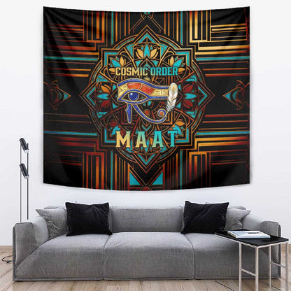 Ma’at Eye of Horus Tapestry Egyptian Feather Celebrating Truth