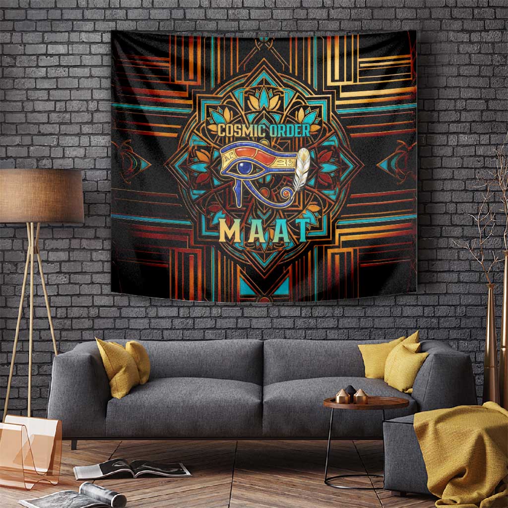 Ma’at Eye of Horus Tapestry Egyptian Feather Celebrating Truth