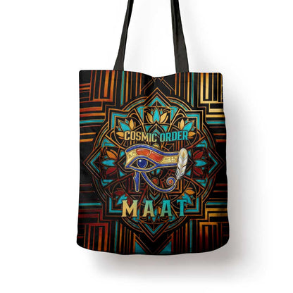 Ma’at Eye of Horus Tote Bag Egyptian Feather Celebrating Truth