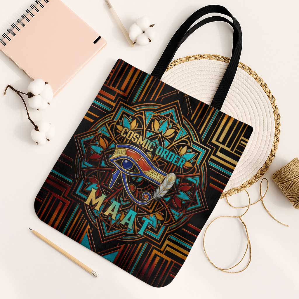 Ma’at Eye of Horus Tote Bag Egyptian Feather Celebrating Truth